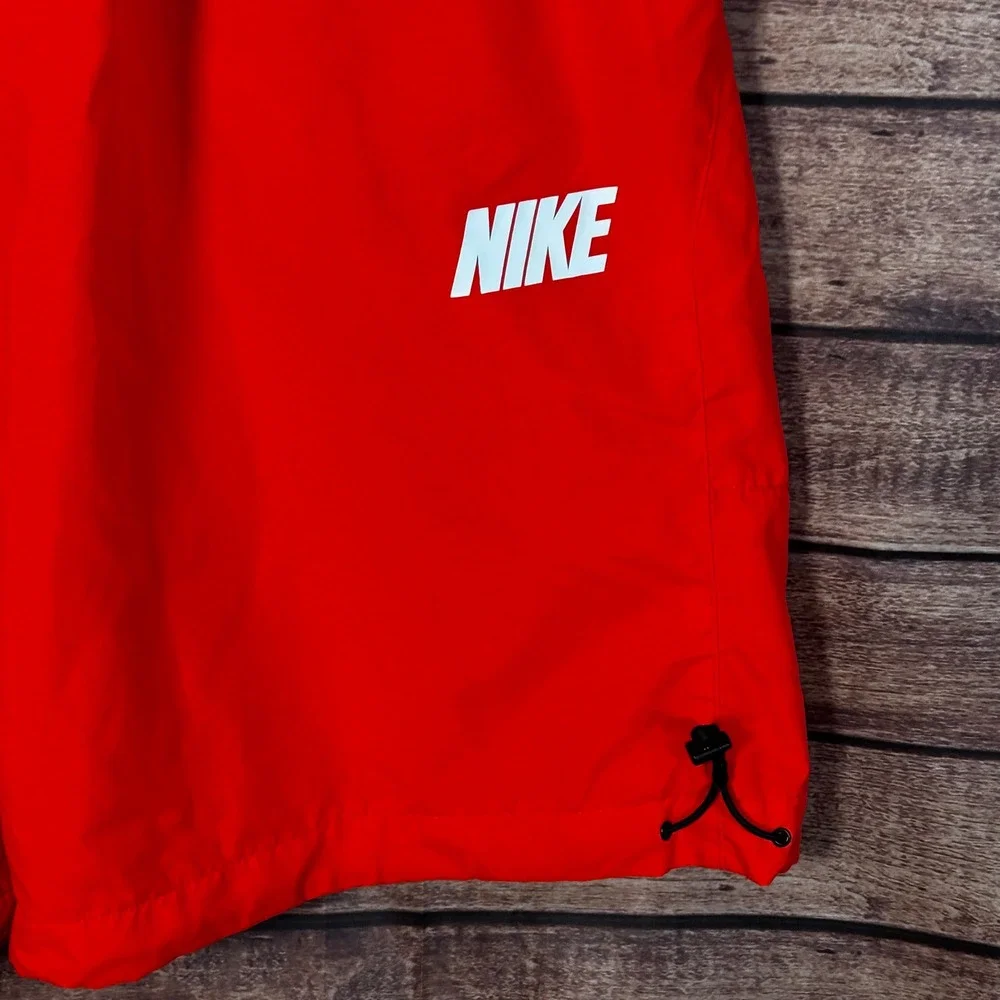 Nike Mens Red Mesh Lined Athletic Shorts Zipper Pockets XL 545426-640